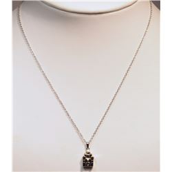 STERLING SILVER RHODIUM PLATED CASTLE DIAMOND