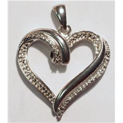 .925 SILVER DIAMOND PENDANT W/ COA