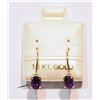 Image 1 : 10KT GOLD AMETHYST EARRINGS W/ COA