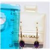 Image 2 : 10KT GOLD AMETHYST EARRINGS W/ COA