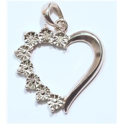 .925 SILVER DIAMOND PENDANT W/ COA