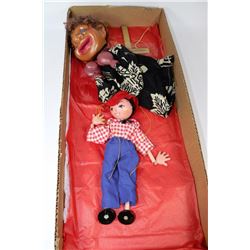 VINTAGE PUPPET AND BOXING PUPPET