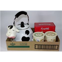 VINTAGE COW KETTLE, CAMPBELL'S RECIPE CARD