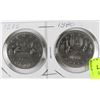 Image 1 : 1975 & 1980 CANADIAN ONE DOLLAR COINS