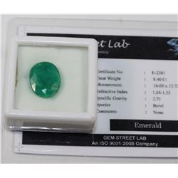 8.40CT EMERALD WITH COA