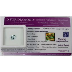 0.632CT NATURAL AQUAMARINE WITH COA