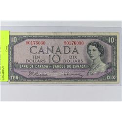 1954 $10  NOTES CANADIAN