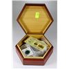 Image 1 : WOODEN BOX FILLED WITH COINS,INCL.24K ONE GRAIN W/
