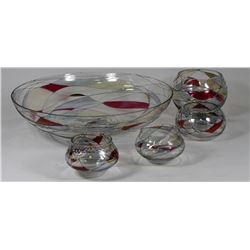 FLAT OF BLOWN GLASS BOWLS