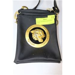 BLACK  NEOPRENE CROSS BODY PURSE