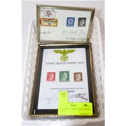 TWO FRAMED GERMAN NAZI STAMP DISPLAYS