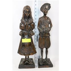 PAIR OF WOOD CARVED ORNAMENTS