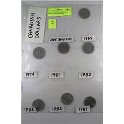 SET OF 8 CANADIAN DOLLARS RANGING FROM 1969-2005
