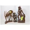 Image 1 : 3 WOODEN FIGURINES