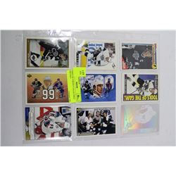 SHEET OF 9 HIGHLY COLLECTIBLE GRETZKY