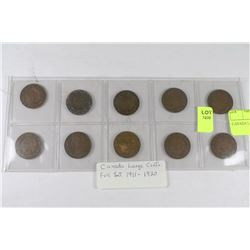 CANADA LARGE FULL COIN SET 1911-1920
