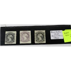NOVA SCOTIA MINT 1860 STAMPS OF QUEEN VICTORIA