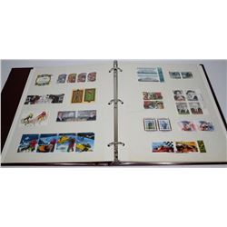 BINDER WITH STAMP COLLECTION INCLUDES OLD CANADIAN