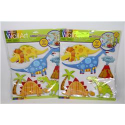 LOT OF 2 PEEL & STICK 3D WALL ART