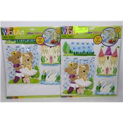 LOT OF 2 PEEL & STICK 3D WALL ART