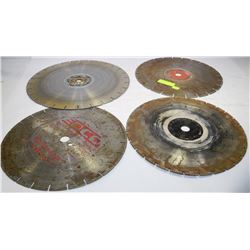 4 DIAMOND CONCRETE CUTTING BLADES - USED