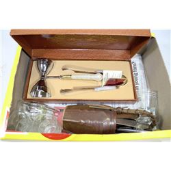 FLAT OF BARTENDING ACCESSORIES