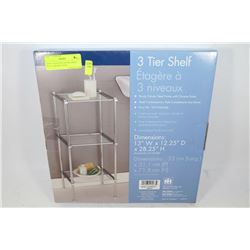 NEW 3 TIER STEEL FRAME SHELF WITH CHROME FINISH