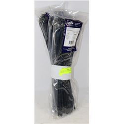 BUNDLE OF 3-100PACK BAGS OF ZIP TIES