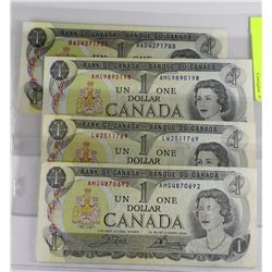 LOT OF 4-1973 $1 DOLLAR BANK NOTES