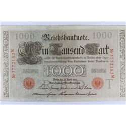 GERMAN 1000 MARK 1910 BANK NOTE