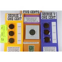 LOT OF GEORGE V ONE CENTS 1922 (2) AND FIRST