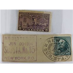 1894 NEW YORK STAMP& US SPECIAL DELIVERY STAMP