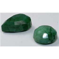 NATURAL GREEN EMERALD - 2 PIECES 59.5CT