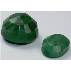 NATURAL GREEN EMERALD - 2 PIECES 38.0CT