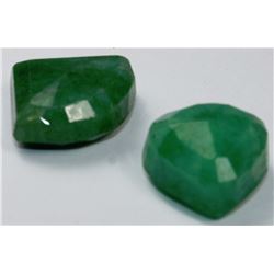 NATURAL GREEN EMERALD - 2 PIECES 53.5CT
