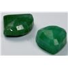 Image 1 : NATURAL GREEN EMERALD - 2 PIECES 53.5CT