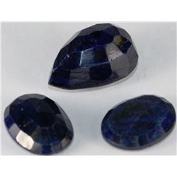 NATURAL BLUE SAPPHIRE 80CT, 3 PIECES