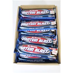 CASE OF PROTEIN BARS, COOKIES AND CREAM