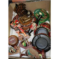 BOX W/ WOOD CARVINGS & WOOD