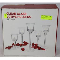 NEW CLEAR GLASS VOTIVE HOLDERS -X2