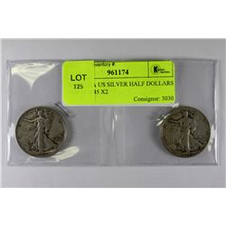 WWII ERA US SILVER HALF DOLLARS 1944 & 1945 X2