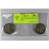 Image 1 : WWII ERA US SILVER HALF DOLLARS 1944 & 1945 X2