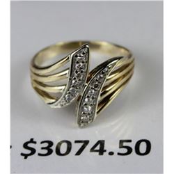 #74-14K YELLOW GOLD DIAMOND RING WITH 0.25TCW WITH