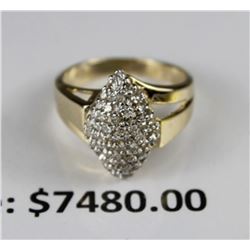 #68-14K YELLOW GOLD DIAMOND RING 0.76TCW WITH