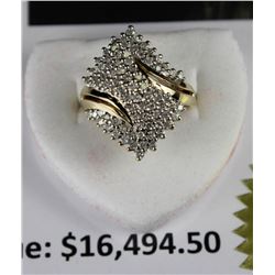 #66-10K YELLOW GOLD AND DIAMOND RING 1.00TCW WITH