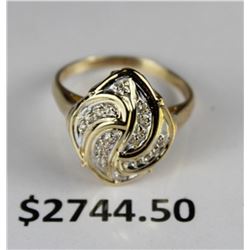 #69-10K YELLOW GOLD DIAMOND RING 0.20TCW WITH