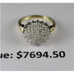 #63-10K YELLOW GOLD DIAMOND RING 0.76TCW WITH