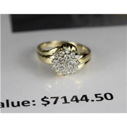 #64-14K YELLOW GOLD AND DIAMOND RING 0.40TCW WITH