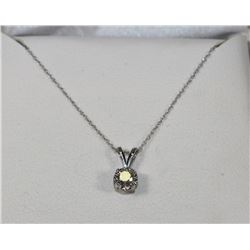 14KT WHITE GOLD DIAMOND PENDANT (0.15CT) WITH COA