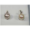 Image 1 : 10K YELLOW GOLD PEARL EARRINGS WITH DIAMONDS